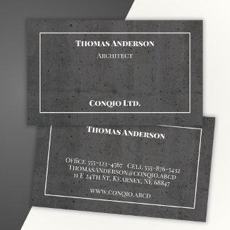 Modern Concrete White and Dark Grey Business Card