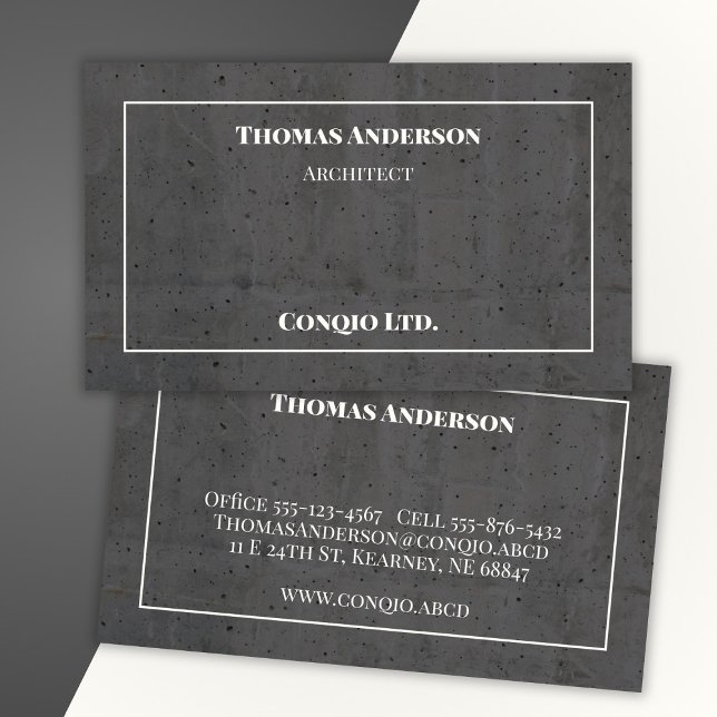 Modern Concrete White and Dark Grey Business Card (Creator Uploaded)