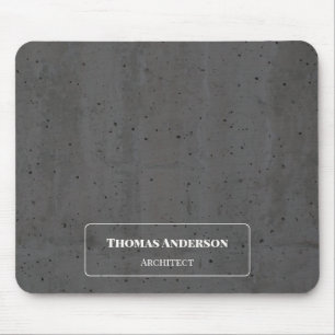 Modern Concrete White and Dark Grey Mouse Pad