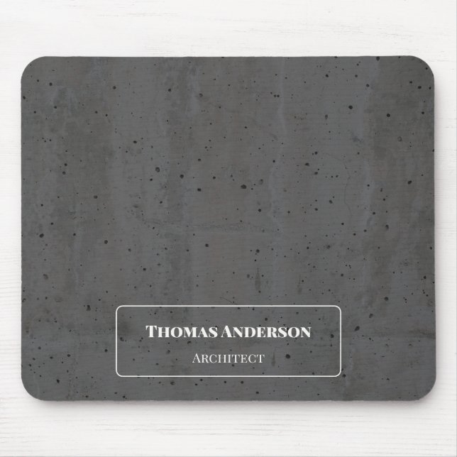 Modern Concrete White and Dark Grey Mouse Pad (Front)