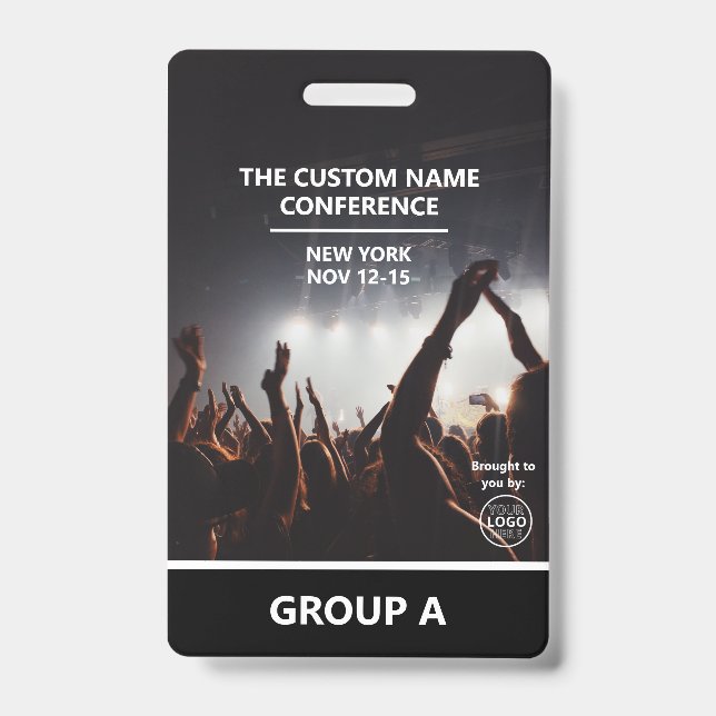 Modern Conference QR Code Personalised Access Pass ID Badge (Front)