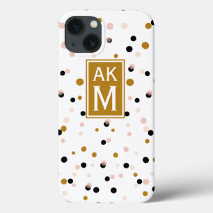 Modern Confetti Dots Monogram iPad Mini Case