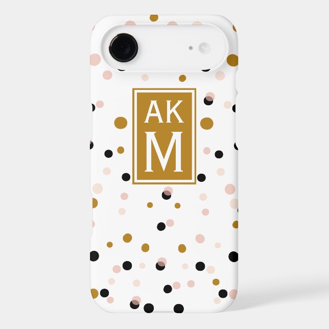 Modern Confetti Dots Monogram iPhone 7 Case (Back)