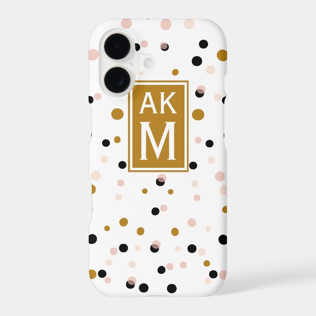 Modern Confetti Dots Monogram iPhone 7 Plus Case (Back)