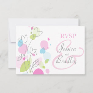 Modern confetti flower petals formal wedding RSVP