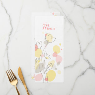 Modern confetti flower petals wedding dinner menu