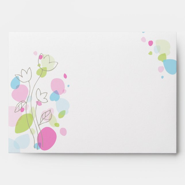 Modern confetti flower petals wedding envelope (Front)