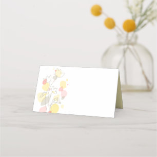 Modern confetti flower wedding guest place cards