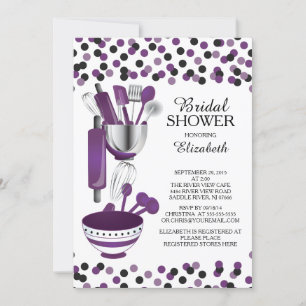 Modern Confetti Kitchen Bridal Shower Invitations