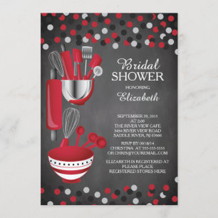 Modern Confetti Kitchen Bridal Shower Invitations