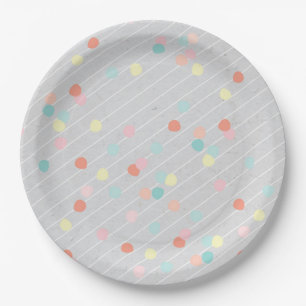Modern confetti paper party plate