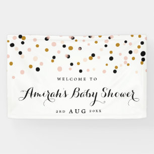Modern Confetti Polka Dots Baby Shower Banner