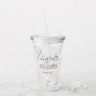 Modern Congrats Class of Personalised Grad Gift Acrylic Tumbler