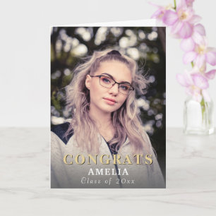 Modern Congrats Full Photo Graduation Card