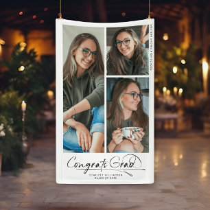 Modern Congrats Grad Graduation 3 Photo Collage Banner