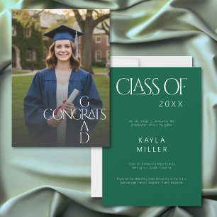 Modern Congrats Grad Graduation Photo Announcement