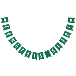 Modern Congrats Grad Green Graduation Bunting
