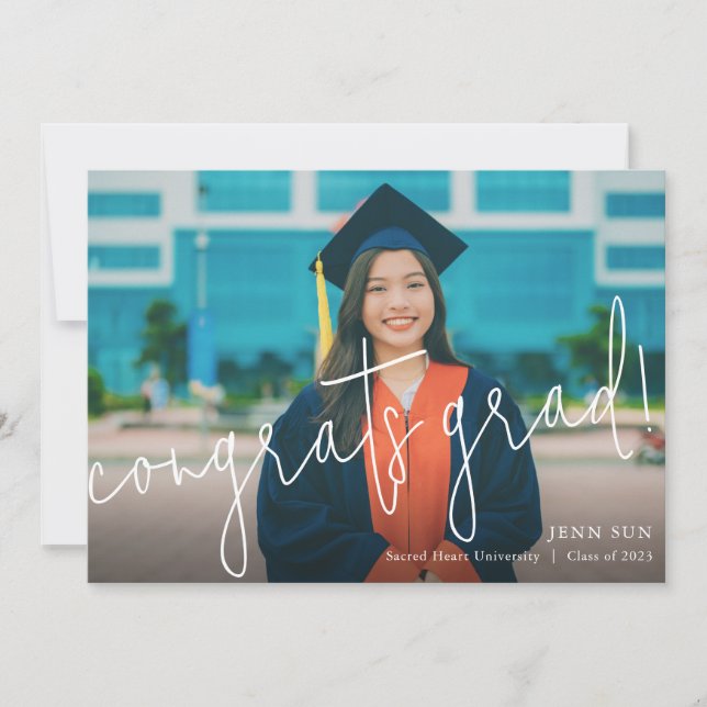 Modern Congrats Grad You Did it! Graduation Announcement (Front)