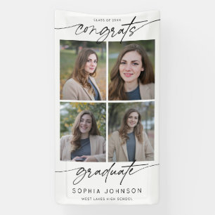 Modern Congrats Graduate Script Photo Collage Banner