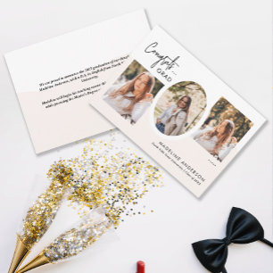 Modern Congrats Script 3 Photo Collage Graduation Announcement