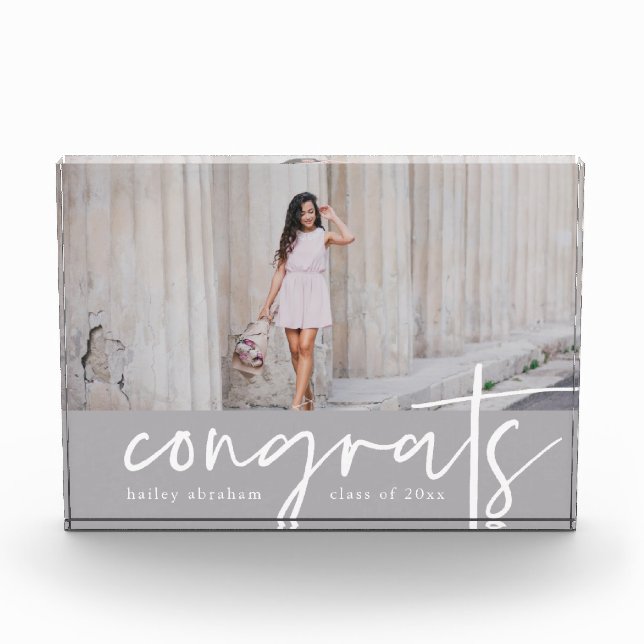 Modern Congrats Typography Photo Block (Front)