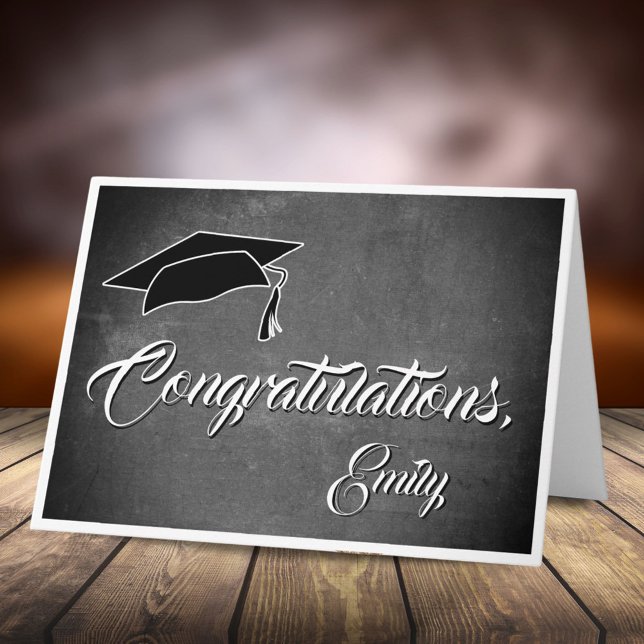 Modern Congratulations Chalkboard Graduation Card (Creator Uploaded)