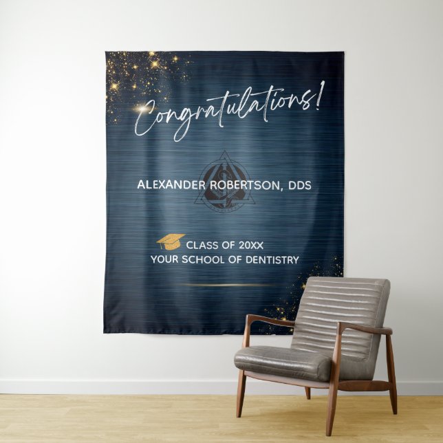 Modern Congratulations Dentist Graduation Tapestry (In Situ)