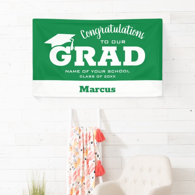 Modern Congratulations Grad Green Banner (Insitu)