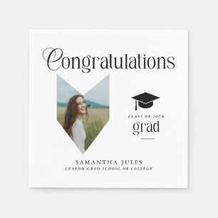 Modern Congratulations Grad Photo Graduation Napkin