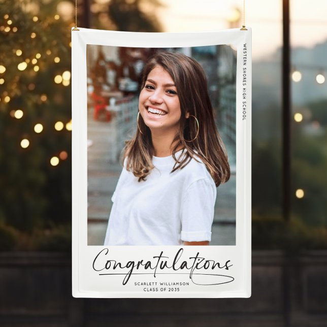 Modern Congratulations Graduate Photo Script Banner (Creator Uploaded)