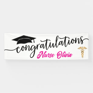 Modern Congratulations Graduation Medical Nurse Banner