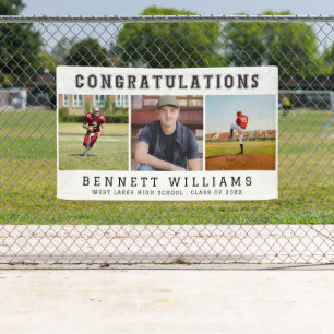 Modern Congratulations Graduation Photo Collage  Banner