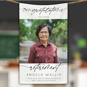 Modern Congratulations Retirement Script Photo Banner