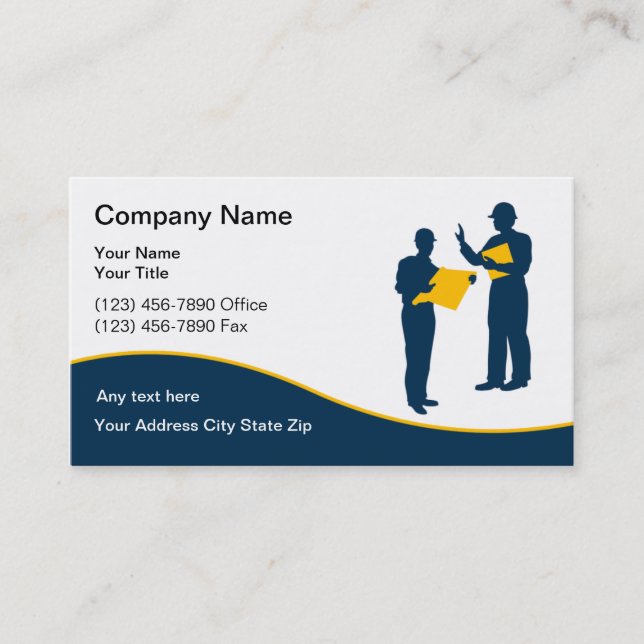 Modern Construction Business Cards (Front)