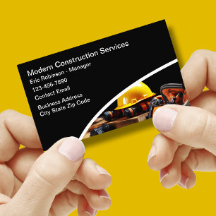 Modern Construction Business Cards Design Template