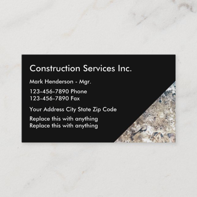 Modern Construction Businesscards Business Card (Front)
