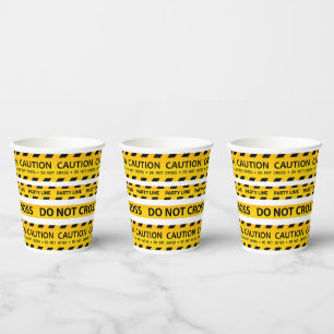 Modern Construction Caution Birthday Baby Shower Paper Cups