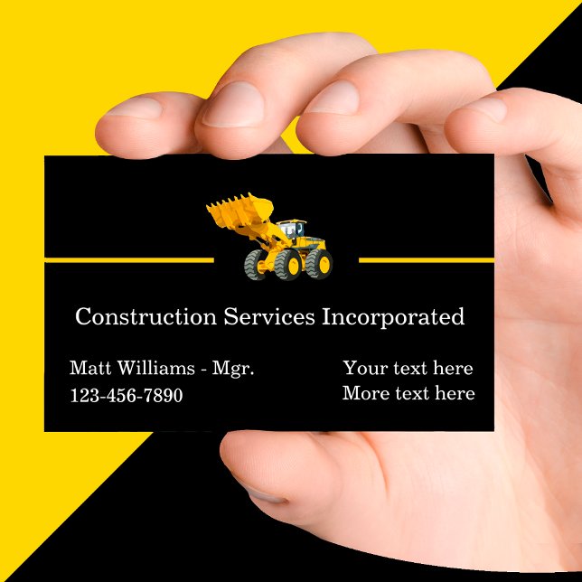 Modern Construction Digging Service Business Card (Creator Uploaded)
