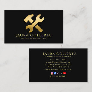 Modern Construction Handyman Carpenter Business Card