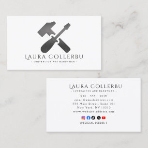 Modern Construction Handyman Carpenter Business Card