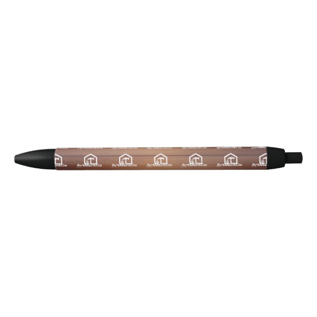 Modern Construction Handyman Carpenter Tools Wood Black Ink Pen (Front)