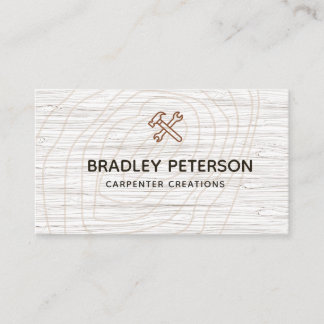 Modern Construction Handyman Carpenter Tools Wood Business Card