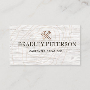 Modern Construction Handyman Carpenter Tools Wood Business Card