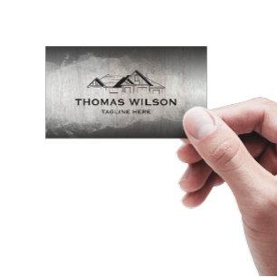 Modern Construction Handyman Carpenter Tools Wood Business Card