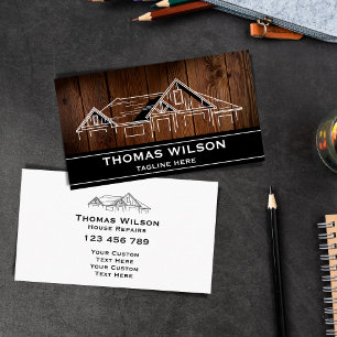 Modern Construction Handyman Carpenter Tools Wood  Business Card