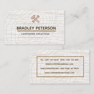 Modern Construction Handyman Carpenter Tools Wood Business Card