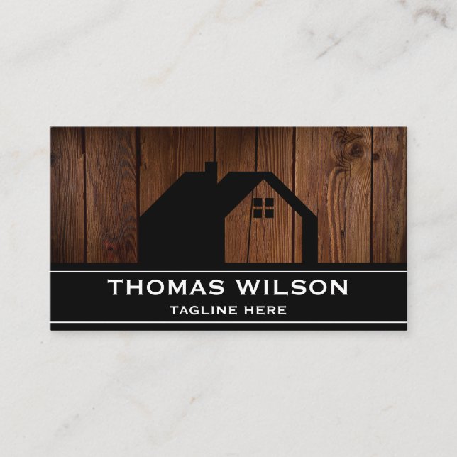 Modern Construction Handyman Carpenter Tools Wood  Business Card (Front)