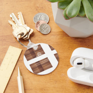 Modern Construction Handyman Carpenter Tools Wood Key Ring