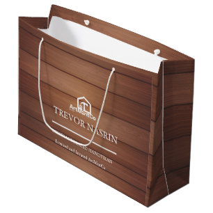 Modern Construction Handyman Carpenter Tools Wood Large Gift Bag