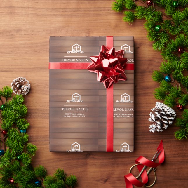 Modern Construction Handyman Carpenter Tools Wood  Wrapping Paper (Holiday Gift)